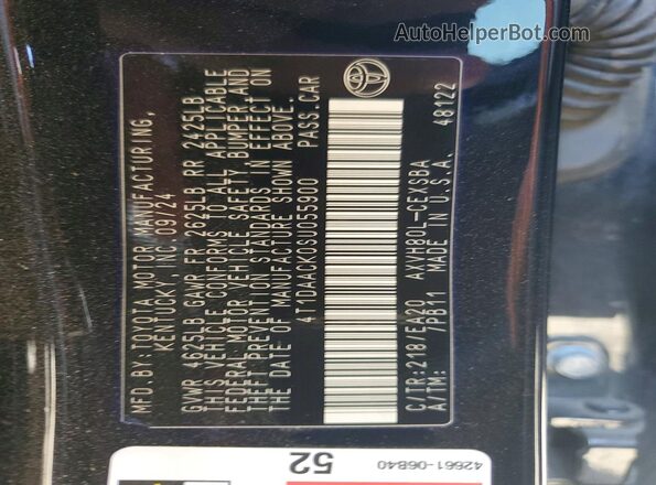 4T1DAACK0SU055900 2025 TOYOTA CAMRY Black Engine compartment view