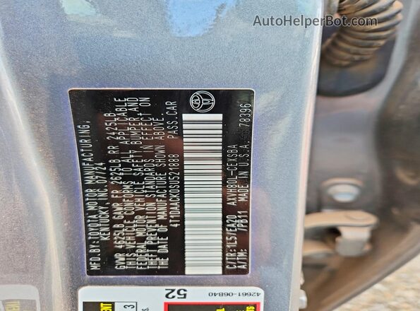 4T1DAACK0SU521888 2025 TOYOTA CAMRY Gray 