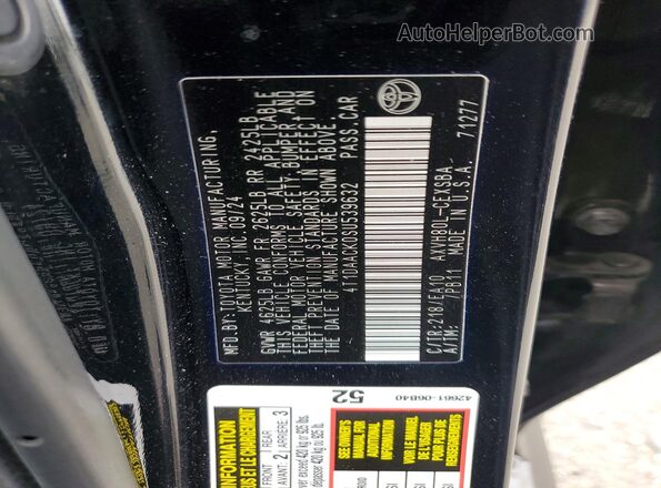 4T1DAACK0SU539632 2025 TOYOTA CAMRY Черный 