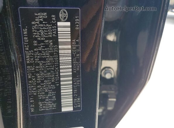 4T1DAACK1SU607355 2025 TOYOTA CAMRY Black Engine compartment view