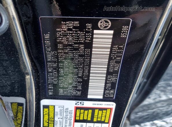 4T1DAACK1SU631350 2025 TOYOTA CAMRY Black Вид підкапотного простору