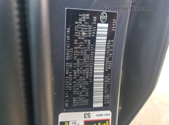 4T1DAACK2TU246171 2026 TOYOTA CAMRY Угольный 