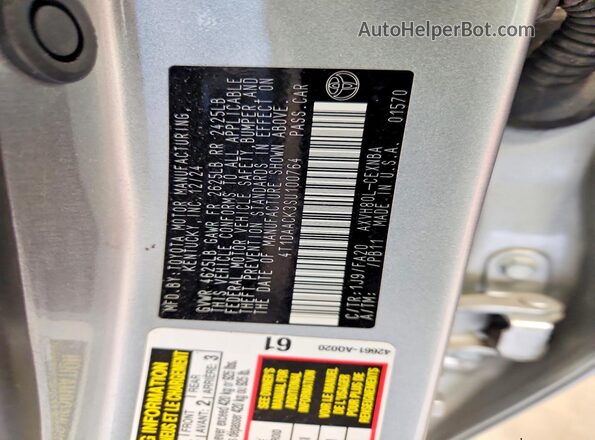 4T1DAACK3SU100764 2025 TOYOTA CAMRY Silver 