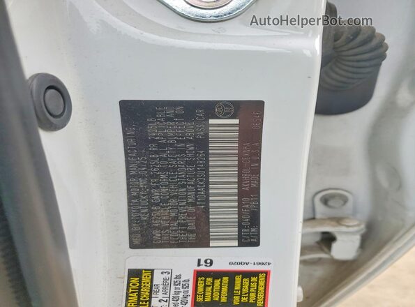 4T1DAACK3SU148264 2025 TOYOTA CAMRY White 