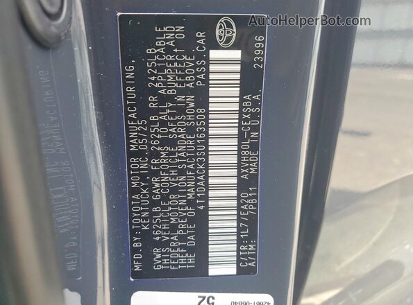 4T1DAACK3SU163508 2025 TOYOTA CAMRY Gray Вид підкапотного простору