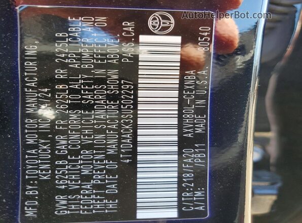 4T1DAACK3SU502297 2025 TOYOTA CAMRY Черный Вид подкапотного пространства