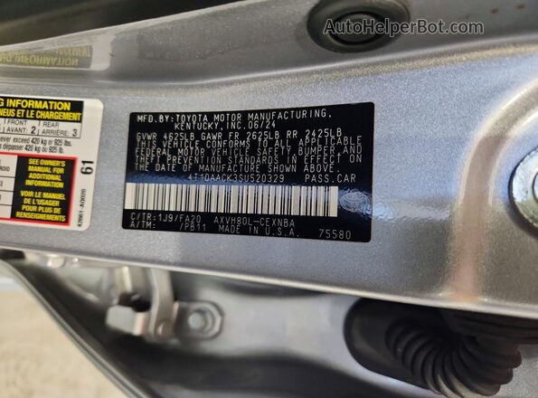 4T1DAACK3SU520329 2025 TOYOTA CAMRY Silver 