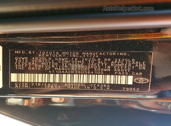 4T1DAACK3SU564105 2025 TOYOTA CAMRY Black 