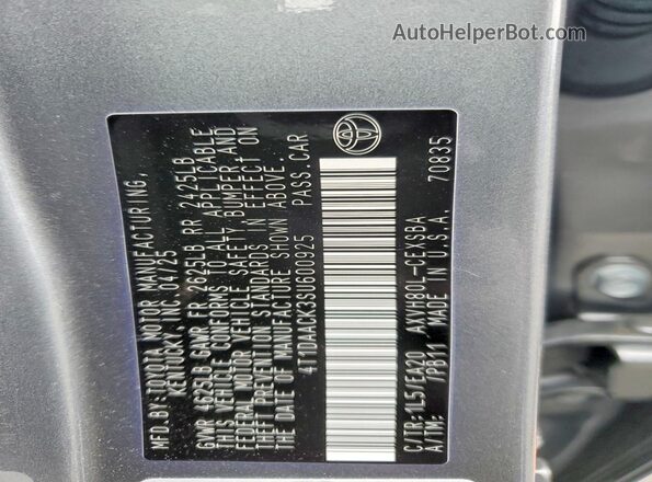4T1DAACK3SU600925 2025 TOYOTA CAMRY Серый 