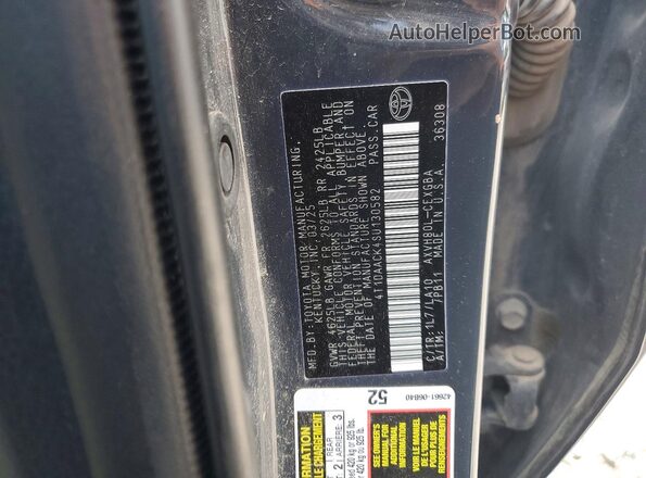 4T1DAACK4SU130582 2025 TOYOTA CAMRY Gray 