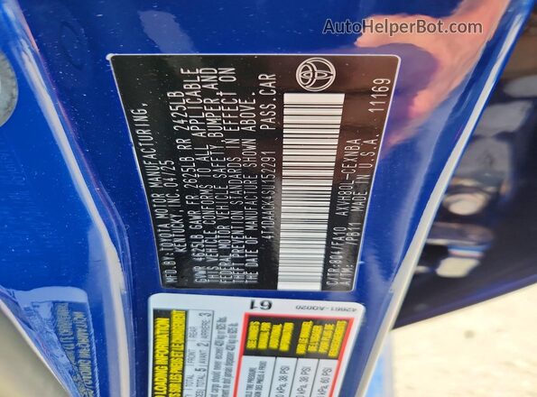 4T1DAACK4SU152291 2025 TOYOTA CAMRY Blue 