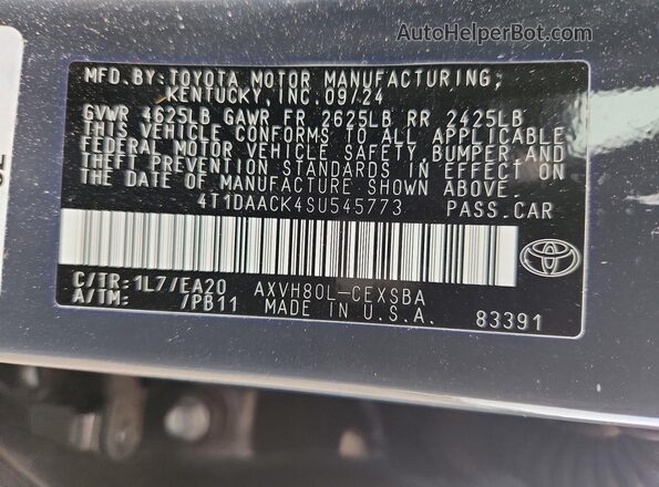4T1DAACK4SU545773 2025 TOYOTA CAMRY Charcoal 