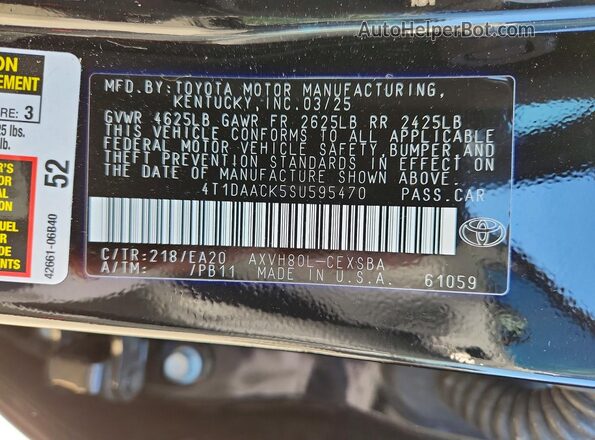 4T1DAACK5SU595470 2025 TOYOTA CAMRY Black 