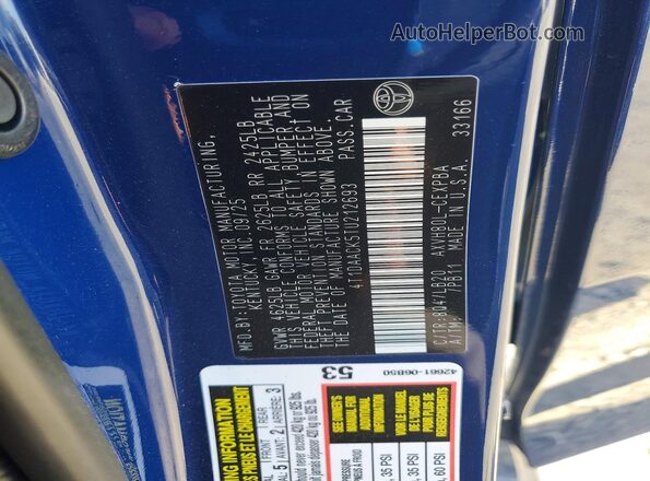 4T1DAACK5TU212693 2026 TOYOTA CAMRY Синий Вид подкапотного пространства