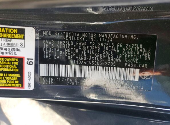 4T1DAACK6SU562705 2025 TOYOTA CAMRY Black 