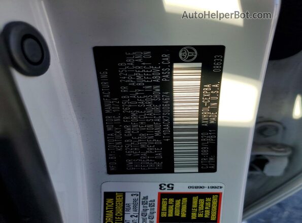 4T1DAACK7SU064674 2025 TOYOTA CAMRY White 