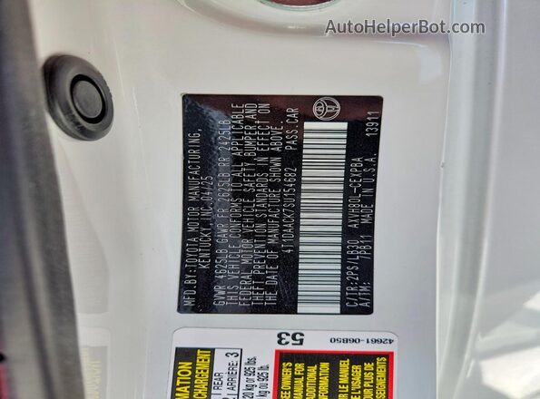 4T1DAACK7SU154682 2025 TOYOTA CAMRY White 