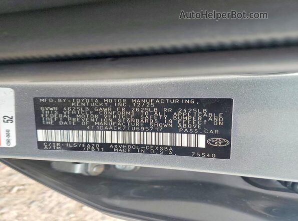 4T1DAACK7TU695717 2026 TOYOTA CAMRY Gray 