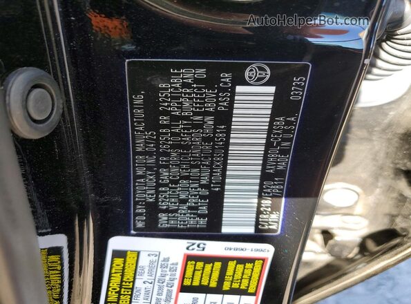 4T1DAACK8SU145814 2025 TOYOTA CAMRY Black Engine compartment view
