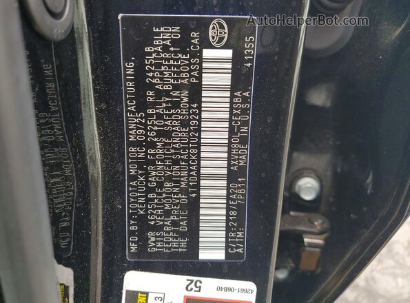 4T1DAACK8TU219234 2026 TOYOTA CAMRY Black 
