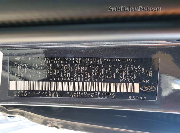 4T1DAACK8TU654187 2026 TOYOTA CAMRY Gray 