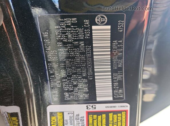 4T1DAACK9SU183262 2025 TOYOTA CAMRY Black Շարժիչի բաժամունքի տեսք