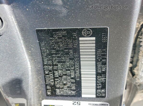 4T1DAACK9SU515197 2025 TOYOTA CAMRY Серебряный 