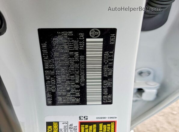 4T1DAACKXTU653199 2026 TOYOTA CAMRY White 