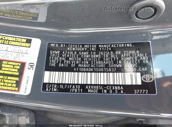 4T1DBADK1SU015837 2025 TOYOTA CAMRY Gray ძრავის განყოფილების ხედი