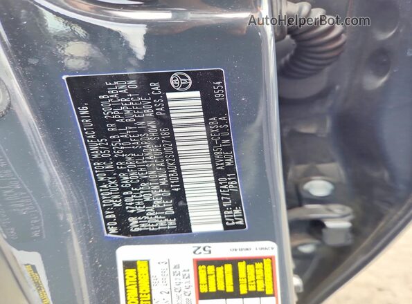 4T1DBADK2SU027186 2025 TOYOTA CAMRY Charcoal VIN sticker view