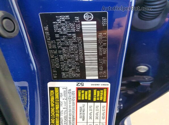 4T1DBADK8SU034255 2025 TOYOTA CAMRY Blue 