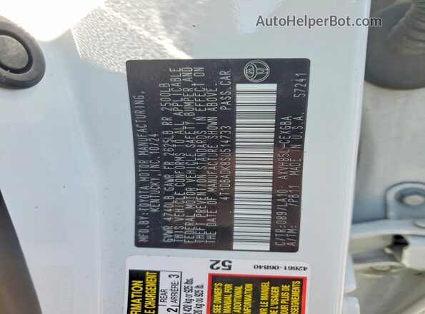 4T1DBADK8SU514733 2025 TOYOTA CAMRY White 