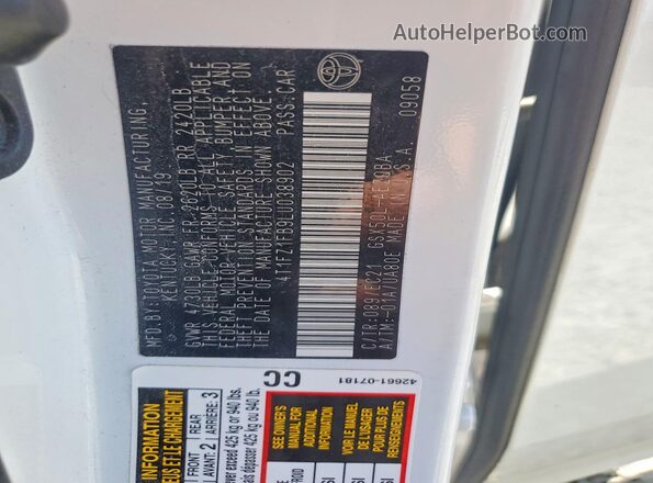 4T1FZ1FB9LU038902 2020 TOYOTA AVALON White Շարժիչի բաժամունքի տեսք