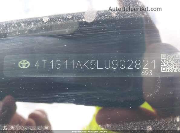 4T1G11AK9LU902821 2020 TOYOTA CAMRY Gray 
