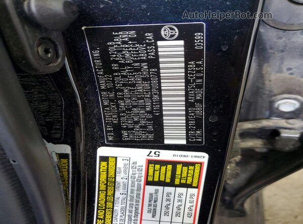 4T1G11BK3PU080778 2023 TOYOTA CAMRY Black 