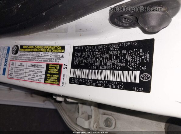 4T1G11BK3PU082644 2023 TOYOTA CAMRY White Շարժիչի բաժամունքի տեսք