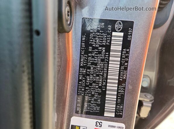 4T1K31AK6RU072344 2024 TOYOTA CAMRY Серый 