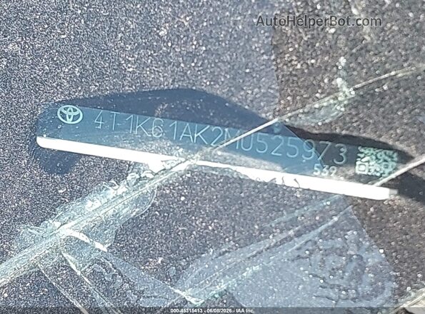 4T1K61AK2MU525973 2021 TOYOTA CAMRY White Vista del compartimento del motor