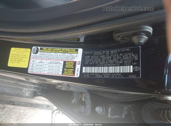 4T1KZ1AKXMU060155 2021 TOYOTA CAMRY Black Շարժիչի բաժամունքի տեսք