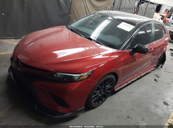 4T1NZ1AK3LU037652 2020 TOYOTA CAMRY Red Առջևի ձախ երեք քառորդ տեսարան