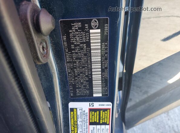 4T1R11AK0MU613112 2021 TOYOTA CAMRY Blue Widok komory silnika