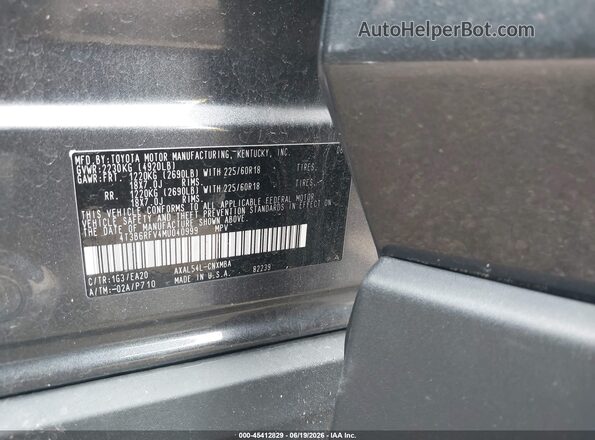 4T3B6RFV4MU040999 2021 TOYOTA RAV4 HYBRID Gray Vista del compartimento del motor