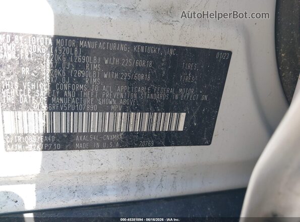 4T3B6RFV5PU107890 2023 TOYOTA RAV4 HYBRID White Engine compartment view