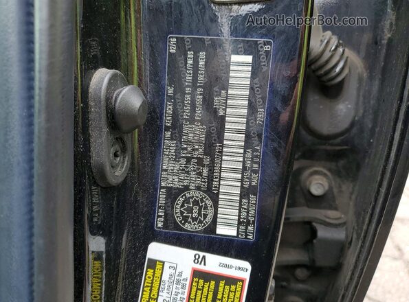 4T3BA3BB8GU077131 2016 TOYOTA VENZA Black Vista de la etiqueta del VIN