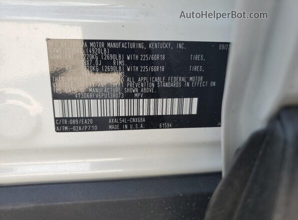 4T3D6RFV6PU138073 2023 TOYOTA RAV4 White Սալոնի 360 աստիճան տեսք