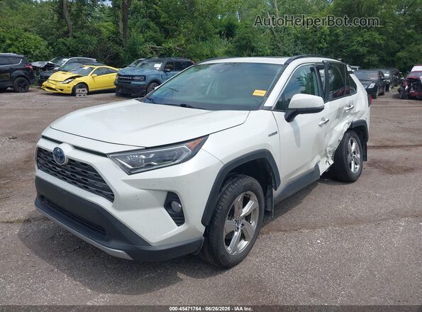 4T3D6RFV8MU015497 2021 TOYOTA RAV4 HYBRID White Առջևի ձախ երեք քառորդ տեսարան