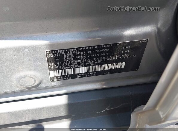 4T3DWRFV3LU004793 2020 TOYOTA RAV4 HYBRID Gray Շարժիչի բաժամունքի տեսք