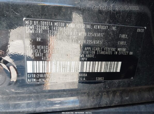 4T3L6RFV2MU010422 2021 TOYOTA RAV4 HYBRID Black 
