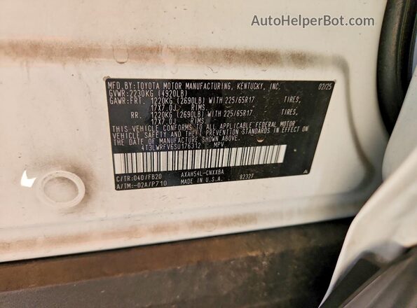 4T3LWRFV6SU176312 2025 TOYOTA RAV4 White 