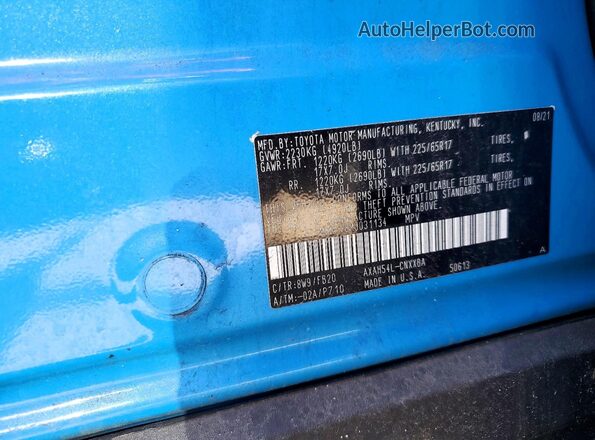 4T3MWRFV8MU031134 2021 TOYOTA RAV4 Blue 